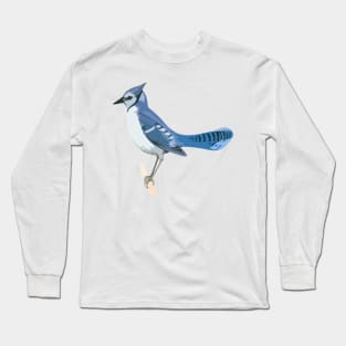 Blue Jay Digital Painting Long Sleeve T-Shirt